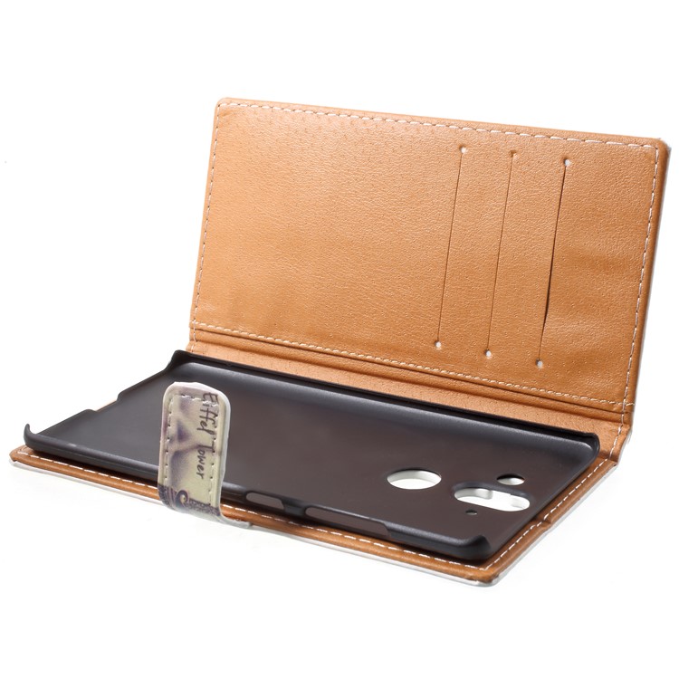 Pattern Printing Wallet Leather Cover with Stand for Nokia 9 / 8 Sirocco - Eiffel Tower-5
