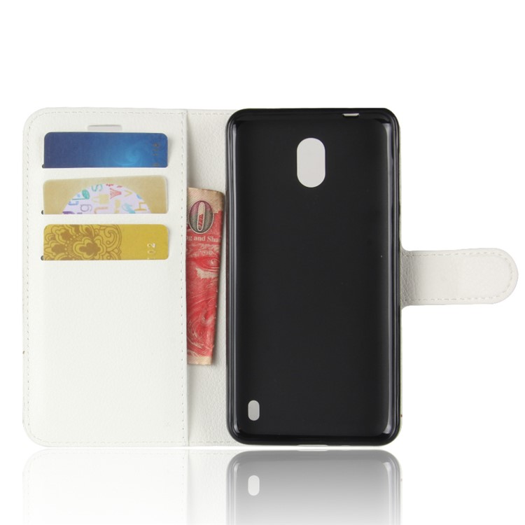 For Nokia 2 Litchi Texture Flip Leather Stand Wallet Cover - White-3