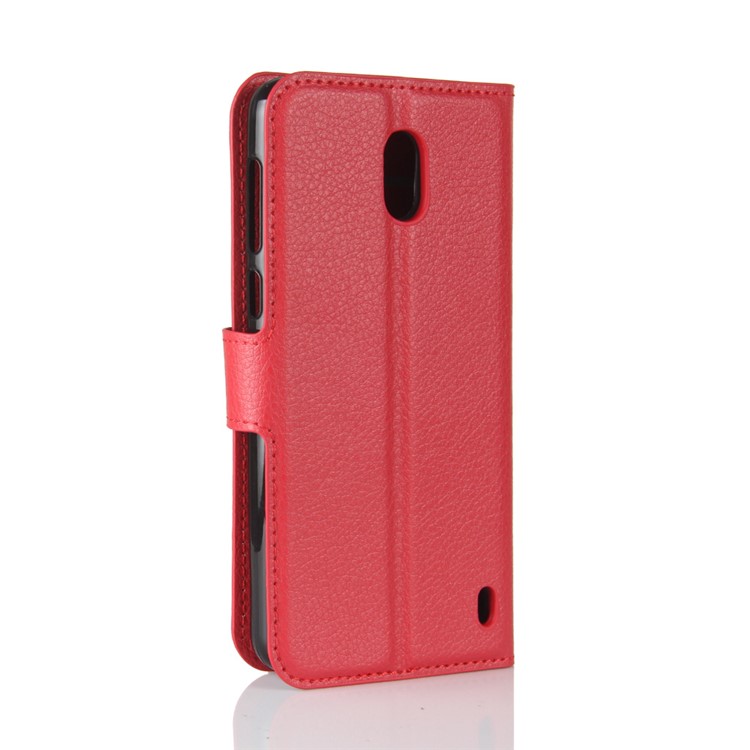 For Nokia 2 Litchi Texture Flip Leather Stand Wallet Shell - Red-6