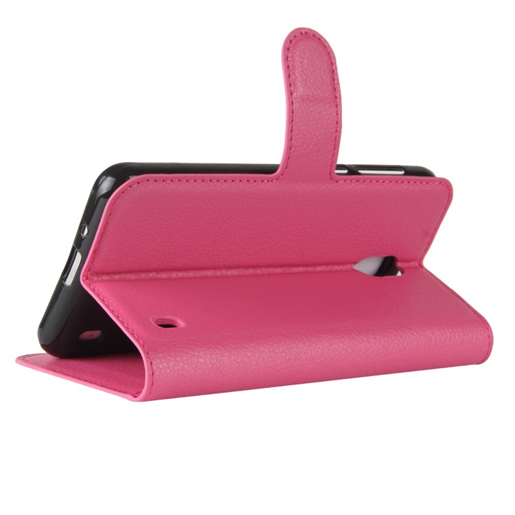 Litchi Grain Flip Leather Stand Wallet Phone Case for Nokia 2 - Rose-5