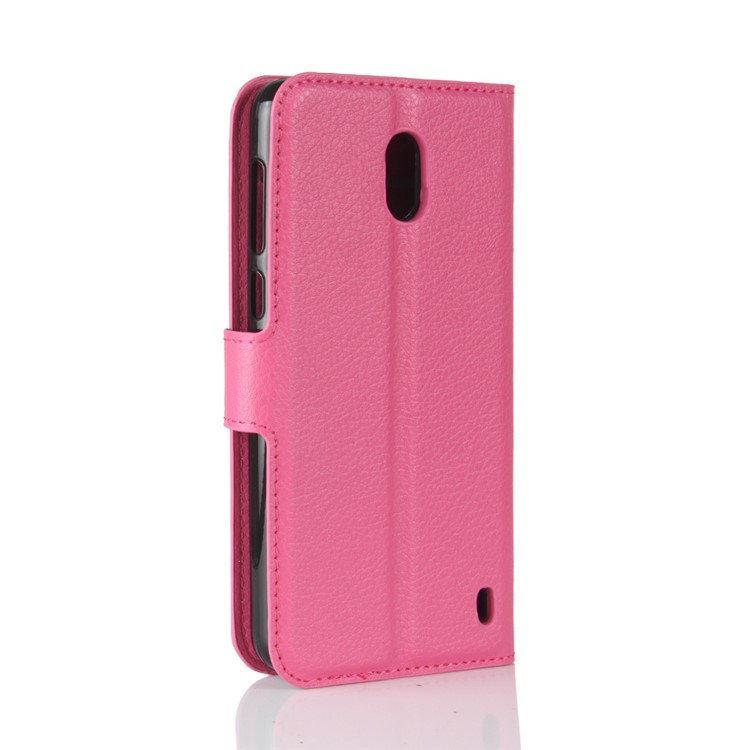 Litchi Grain Flip Leather Stand Wallet Phone Case for Nokia 2 - Rose-6