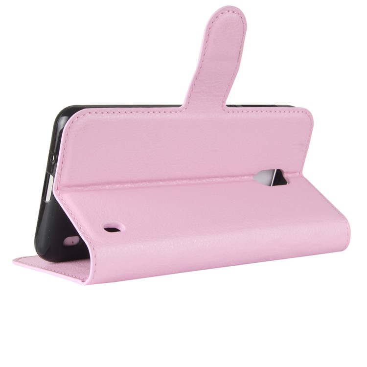 For Nokia 2 Litchi Texture PU Leather Stand Wallet Phone Cover - Pink-5
