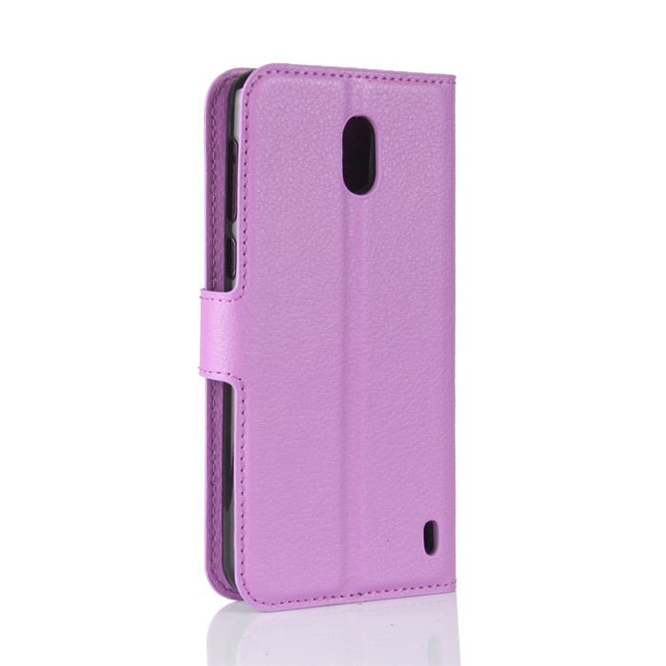 For Nokia 2 Litchi Texture Flip Leather Mobile Cover with Stand Wallet - Purple-6