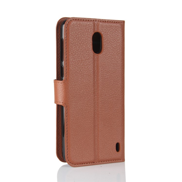 Wallet Stand Litchi Texture PU Leather Mobile Casing for Nokia 2 - Brown-6