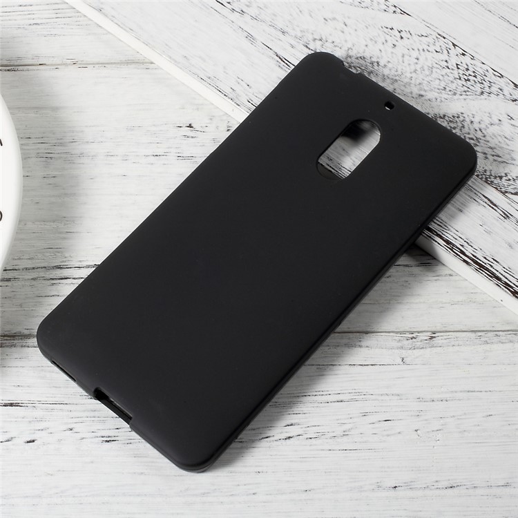 For Nokia 6 Matte Anti-fingerprint Soft TPU Mobile Phone Case - Black-1