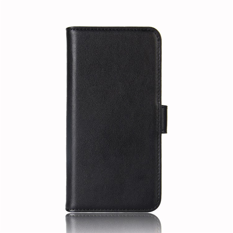 Genuine Split Leather Wallet Flip Stand Phone Case for Nokia 9 - Black-3