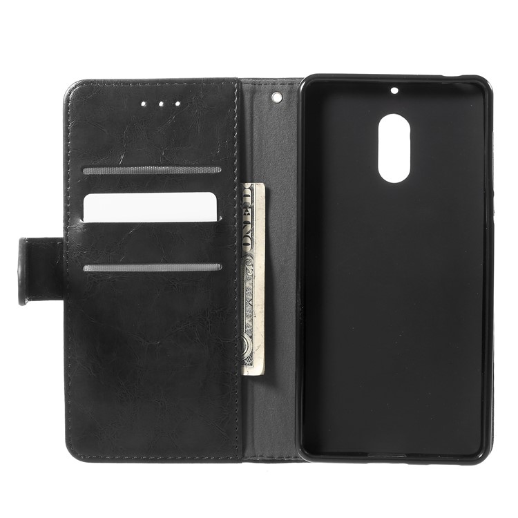 K'TRY Geometric Splicing Series Leather Wallet Case for Nokia 6 - Black-6
