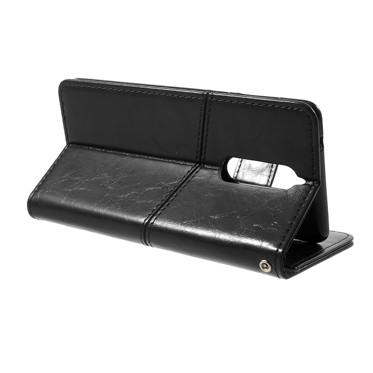 K'TRY Geometric Splicing Series Leather Wallet Case for Nokia 8 - Black-5