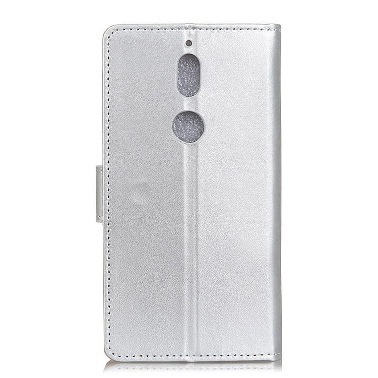 PU Leather Flip Stand Cell Phone Cover with Stand for Nokia 7 - Silver-3