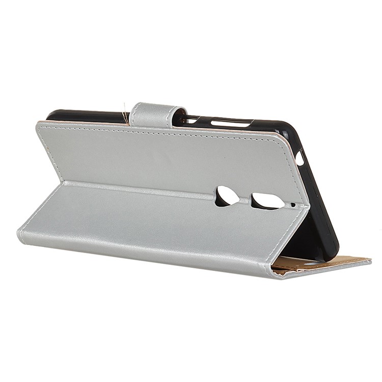 PU Leather Flip Stand Cell Phone Cover with Stand for Nokia 7 - Silver-4