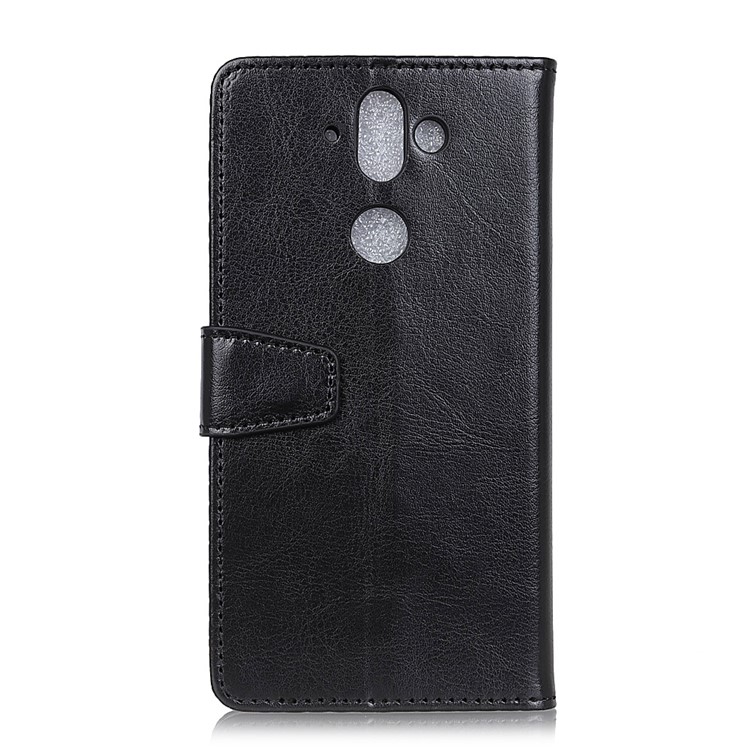 Crazy Horse PU Leather Wallet Stand Phone Shell for Nokia 9 - Black-2