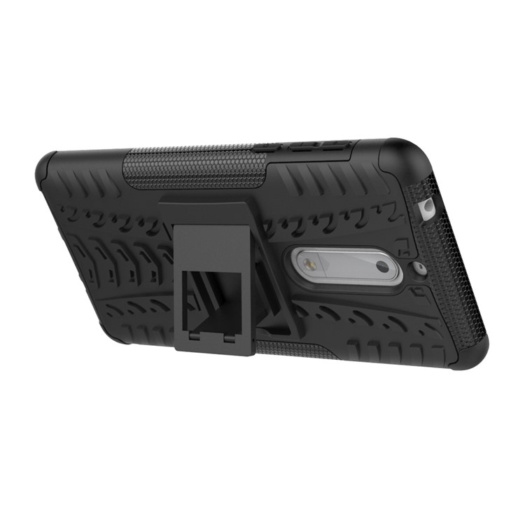 Anti-slip PC + TPU Hybrid Case with Kickstand for Nokia 5 - Black-3
