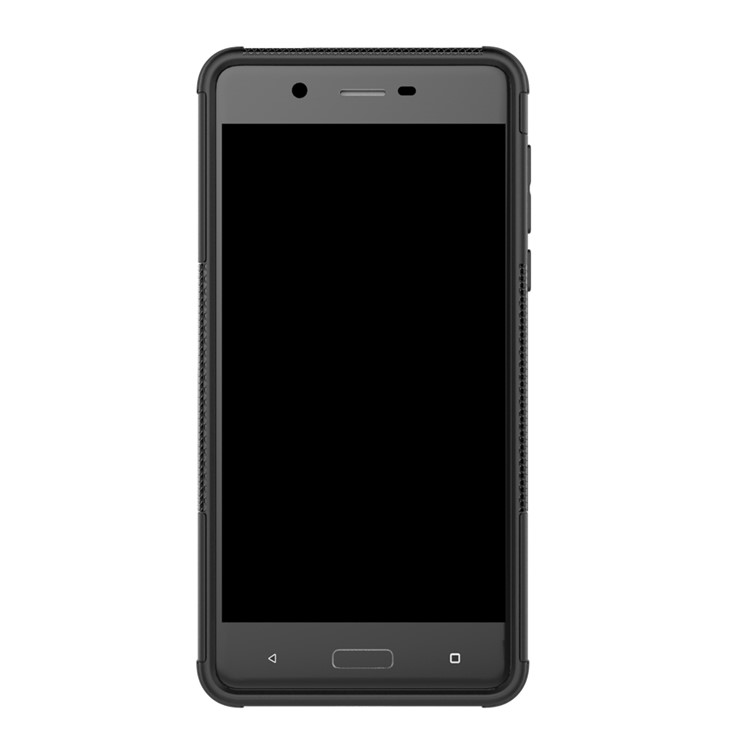 Anti-slip PC + TPU Hybrid Case with Kickstand for Nokia 5 - Black-5