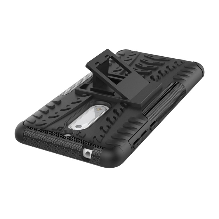 Anti-slip PC + TPU Hybrid Case with Kickstand for Nokia 5 - Black-8