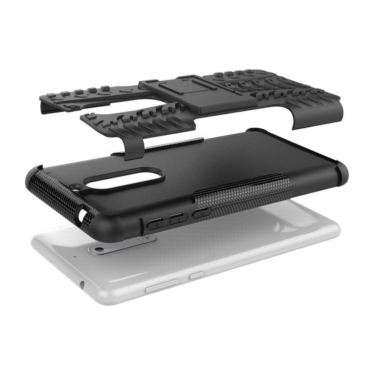Anti-slip PC + TPU Hybrid Case with Kickstand for Nokia 5 - Black-9