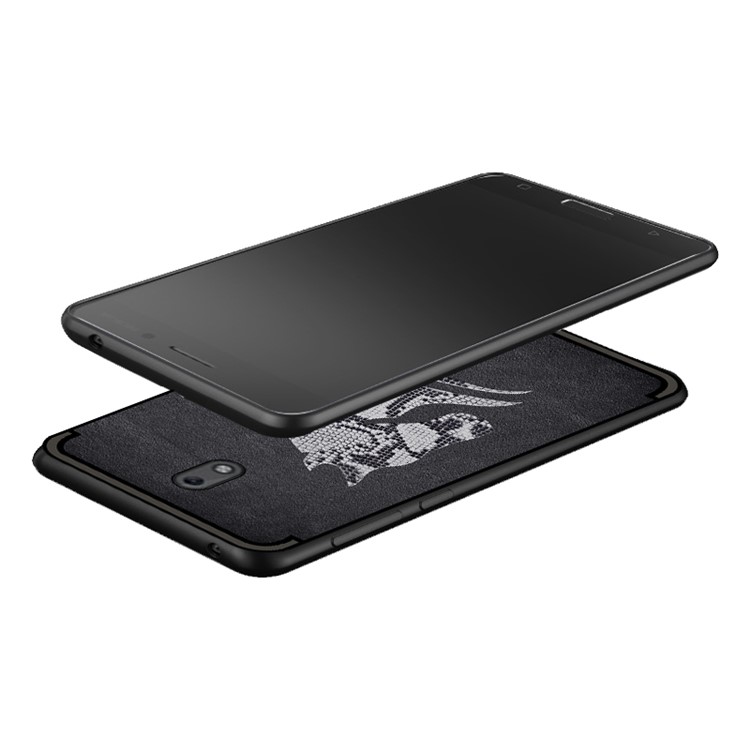 10Pcs/Set NXE for Nokia 2 Snake Textured Horse Pattern TPU Cover Casing - Black-2