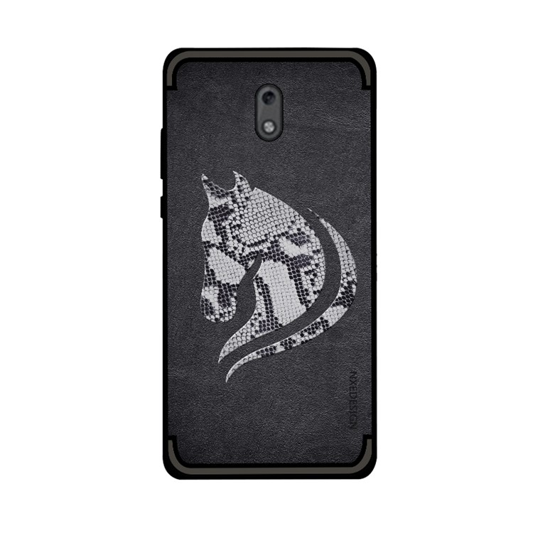 10Pcs/Set NXE for Nokia 2 Snake Textured Horse Pattern TPU Cover Casing - Black-3