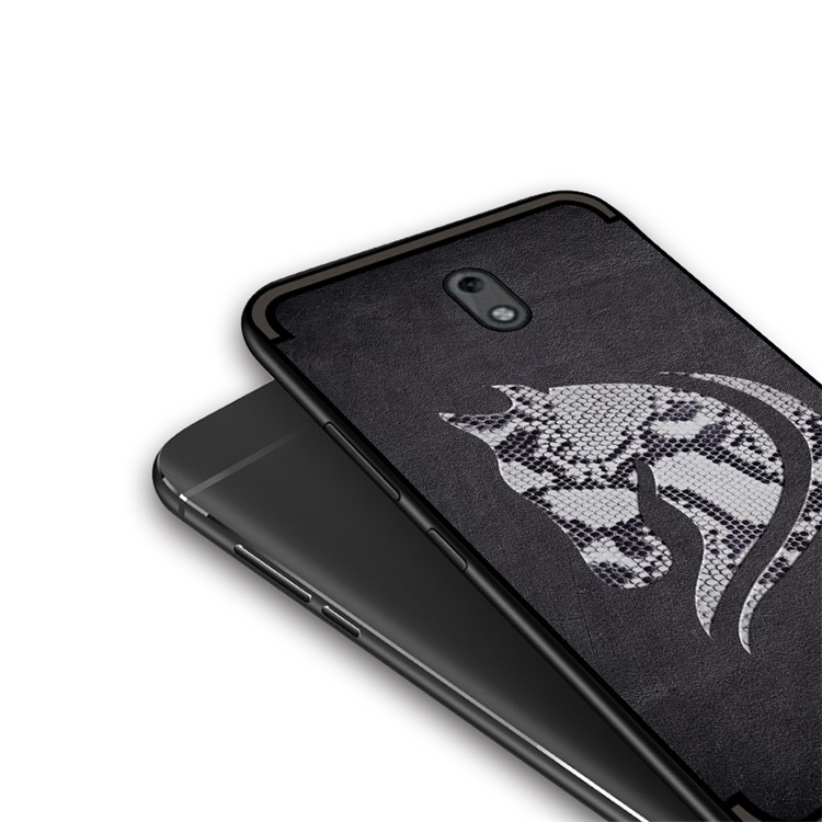 10Pcs/Set NXE for Nokia 2 Snake Textured Horse Pattern TPU Cover Casing - Black-5