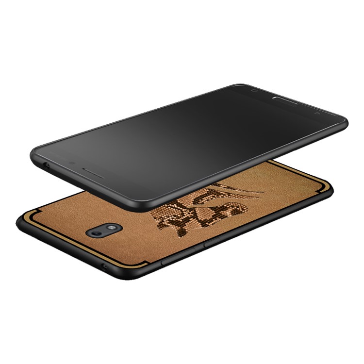 10Pcs/Set NXE for Nokia 2 Snake Textured Horse Pattern TPU Gel Mobile Case - Khaki-2