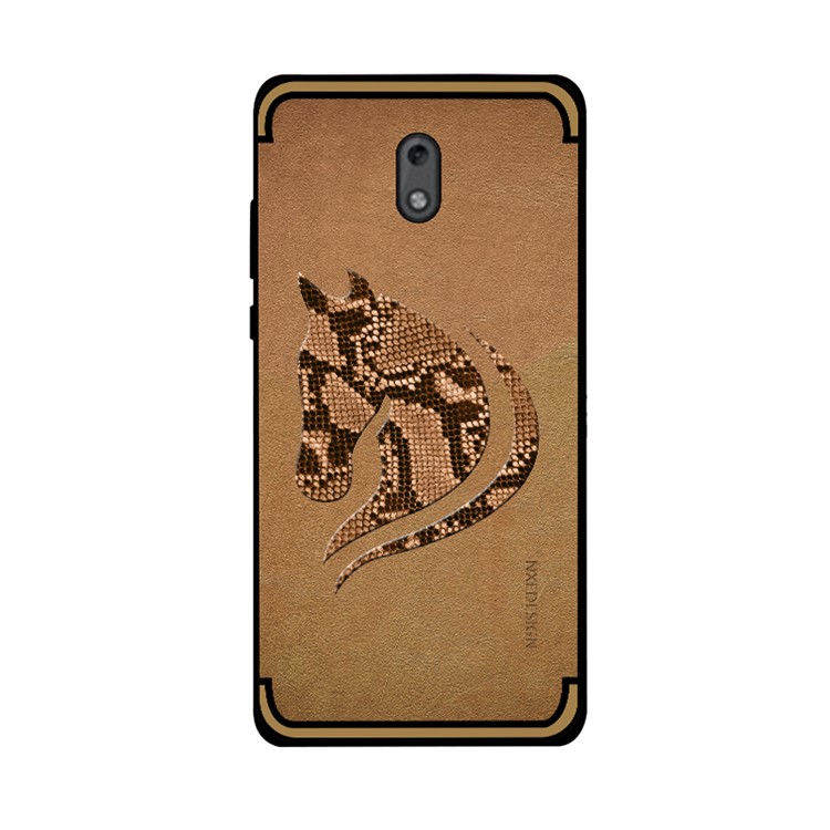 10Pcs/Set NXE for Nokia 2 Snake Textured Horse Pattern TPU Gel Mobile Case - Khaki-3
