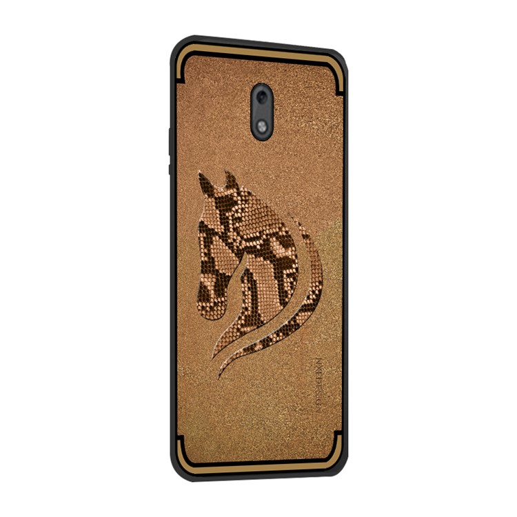 10Pcs/Set NXE for Nokia 2 Snake Textured Horse Pattern TPU Gel Mobile Case - Khaki-4