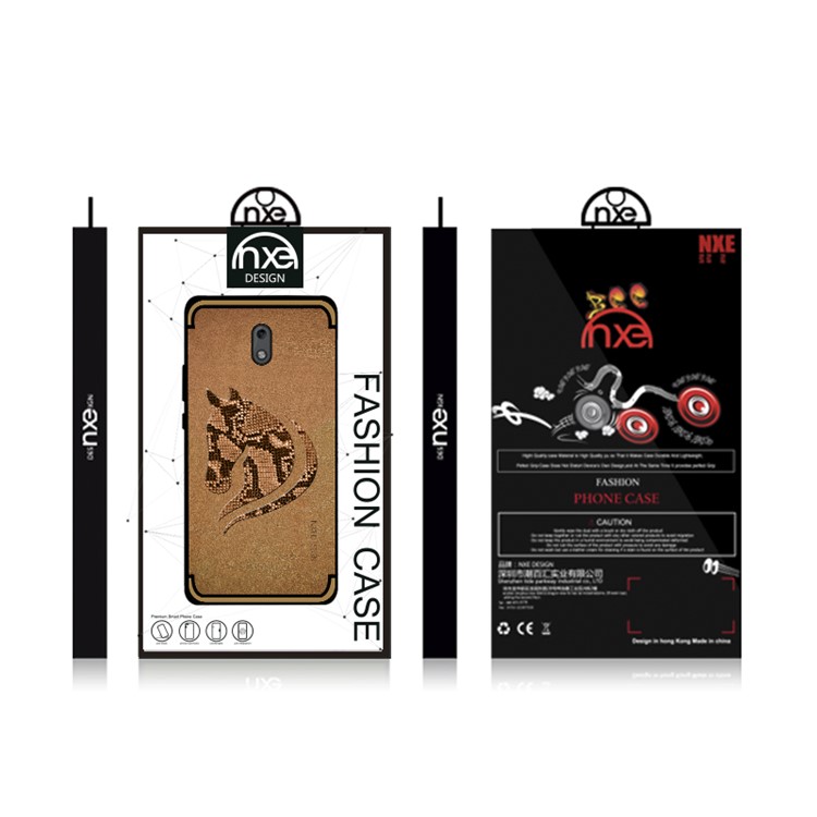 10Pcs/Set NXE for Nokia 2 Snake Textured Horse Pattern TPU Gel Mobile Case - Khaki-6