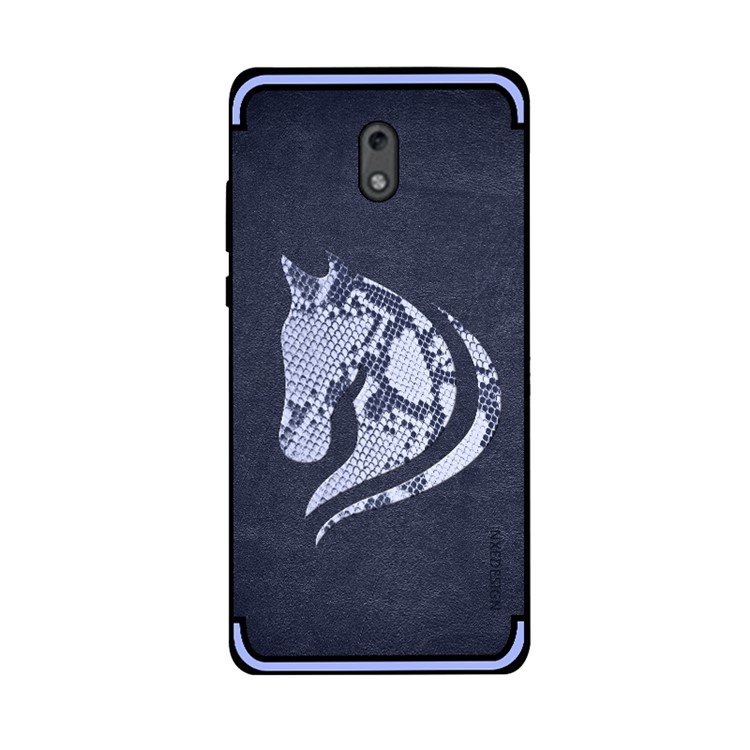 10Pcs/Set NXE for Nokia 2 Snake Textured Horse Pattern TPU Case Protector - Blue-3