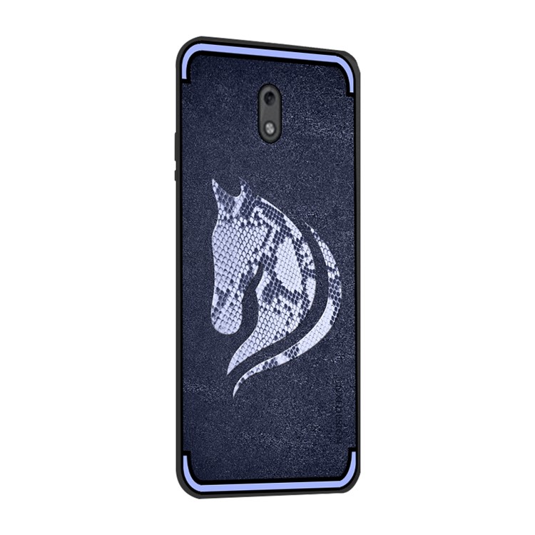 10Pcs/Set NXE for Nokia 2 Snake Textured Horse Pattern TPU Case Protector - Blue-4