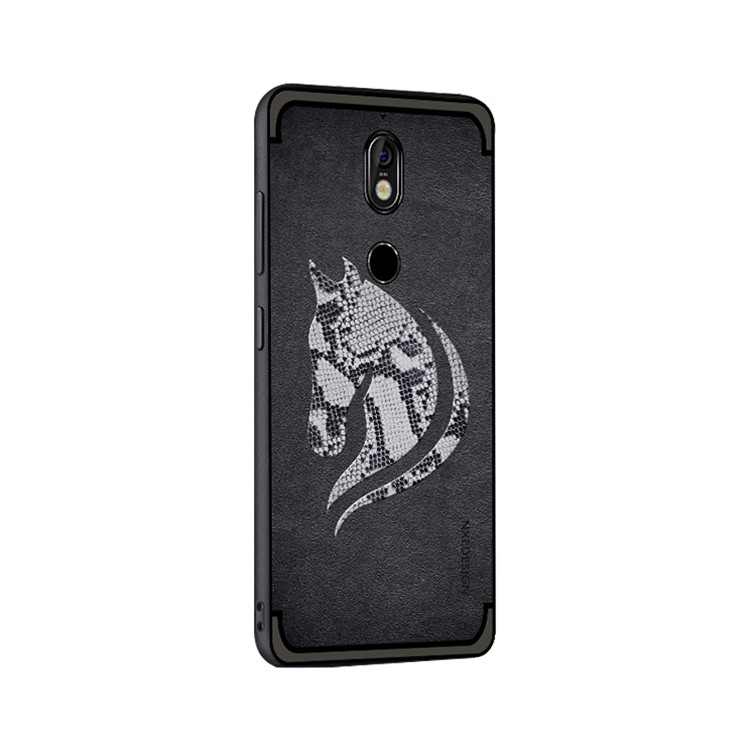 10Pcs/Set NXE Snake Textured Horse Pattern TPU Back Case for Nokia 7 - Black-2