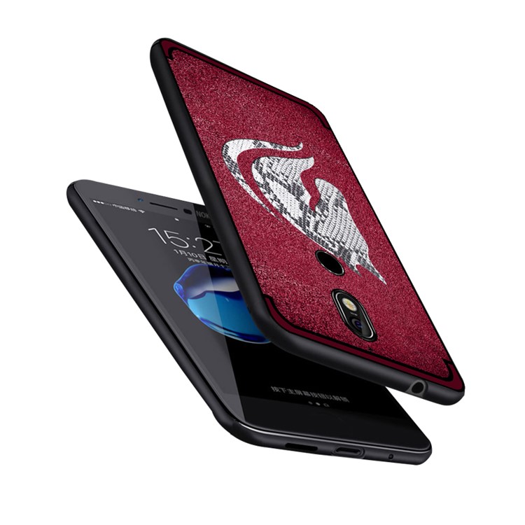 10Pcs/Set NXE Snake Textured Horse Pattern TPU Back Cover for Nokia 7 - Red-3