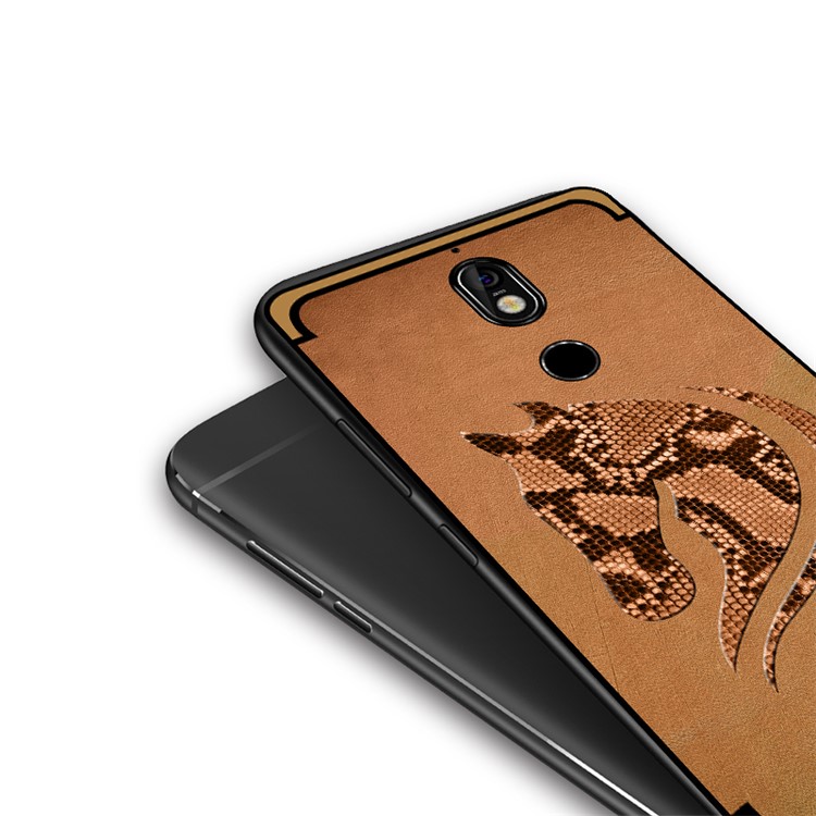 10Pcs/Set NXE Snake Textured Horse Pattern TPU Back Shell for Nokia 7 - Khaki-5