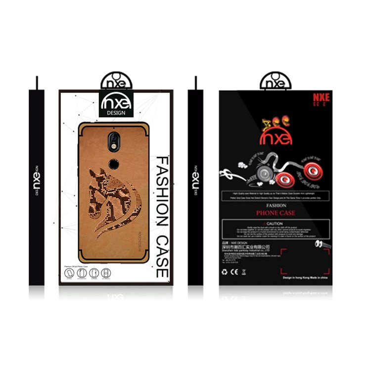 10Pcs/Set NXE Snake Textured Horse Pattern TPU Back Shell for Nokia 7 - Khaki-6