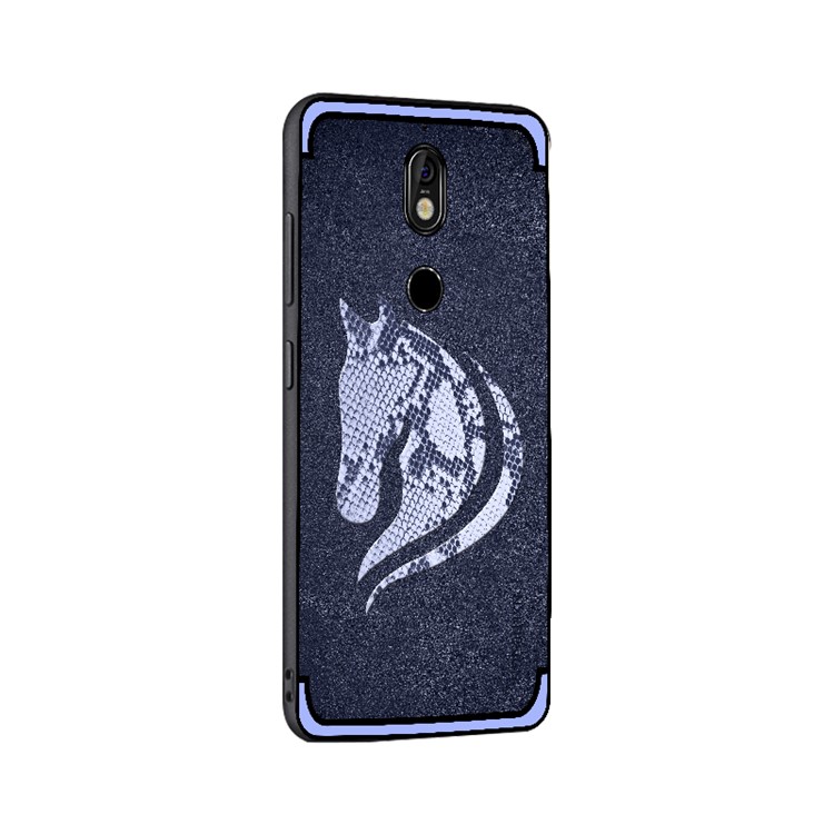 10Pcs/Set NXE Snake Textured Horse Pattern TPU Back Casing for Nokia 7 - Blue-2