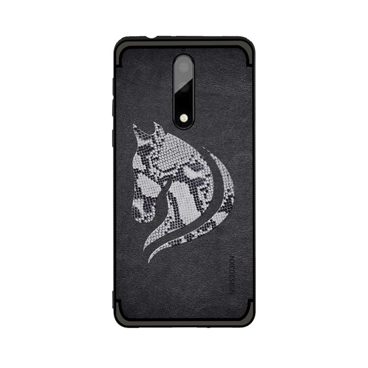10Pcs/Set NXE Snake Textured Horse Pattern TPU Back Case for Nokia 9 / 8 Sirocco - Black-2