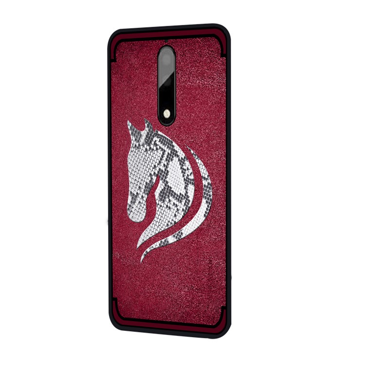 10Pcs/Set NXE Snake Textured Horse Pattern TPU Back Cover for Nokia 9 / 8 Sirocco - Red-2