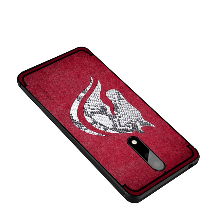 10Pcs/Set NXE Snake Textured Horse Pattern TPU Back Cover for Nokia 9 / 8 Sirocco - Red-4