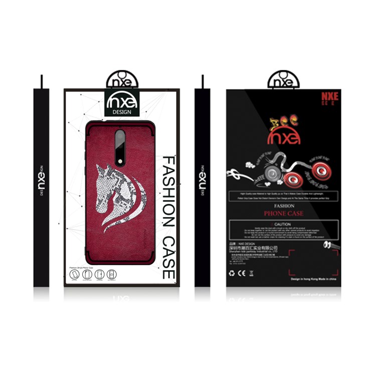 10Pcs/Set NXE Snake Textured Horse Pattern TPU Back Cover for Nokia 9 / 8 Sirocco - Red-6