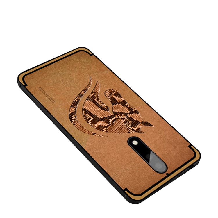 10Pcs/Set NXE Snake Textured Horse Pattern TPU Back Shell for Nokia 9 / 8 Sirocco - Khaki-5