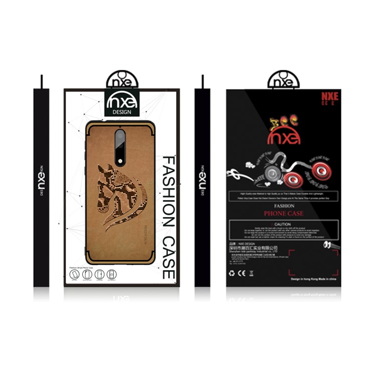 10Pcs/Set NXE Snake Textured Horse Pattern TPU Back Shell for Nokia 9 / 8 Sirocco - Khaki-6