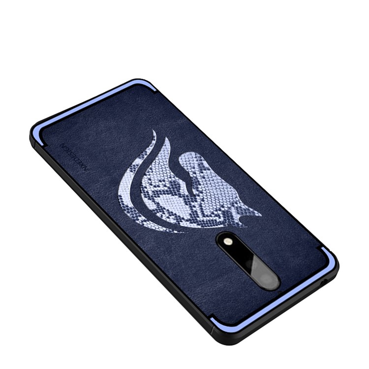 10Pcs/Set NXE Snake Textured Horse Pattern TPU Back Casing for Nokia 9 / 8 Sirocco - Blue-5