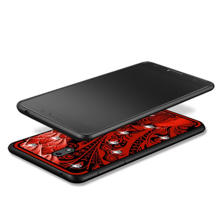 10PCS/Set NXE Unique Series Diamond Peacock TPU Case for Nokia 2 - Red-4