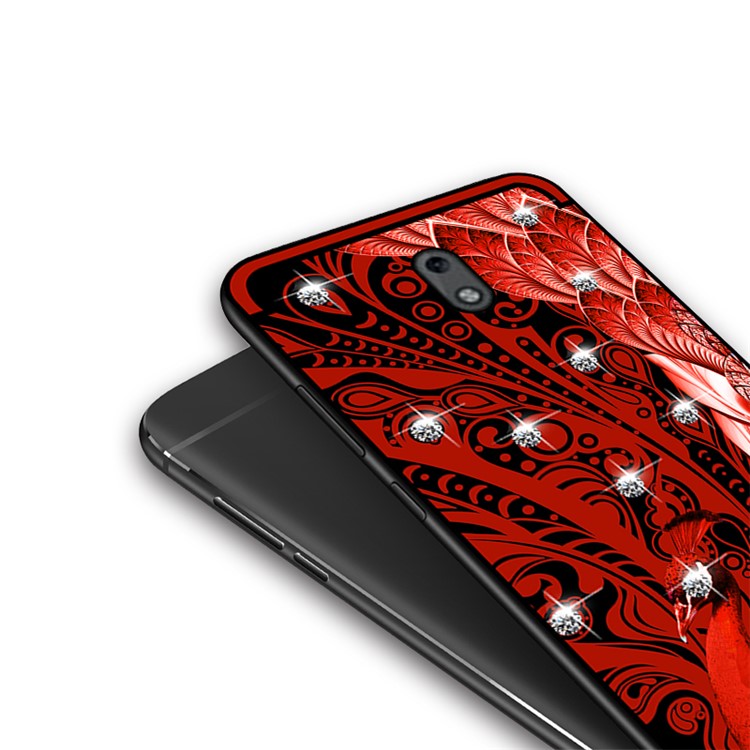 10PCS/Set NXE Unique Series Diamond Peacock TPU Case for Nokia 2 - Red-5