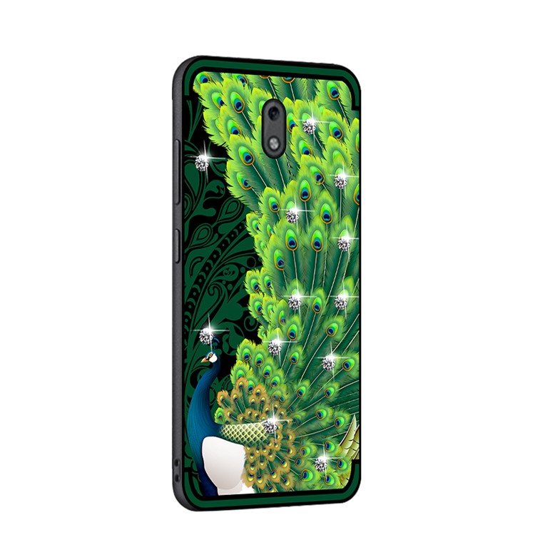 10PCS/Set NXE Unique Series Diamond Peacock TPU Phone Case for Nokia 2 - Green-3