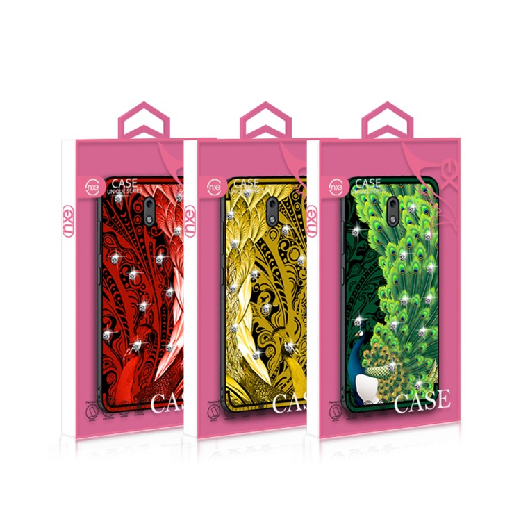 10PCS/Set NXE Unique Series Diamond Peacock TPU Phone Case for Nokia 2 - Green-6