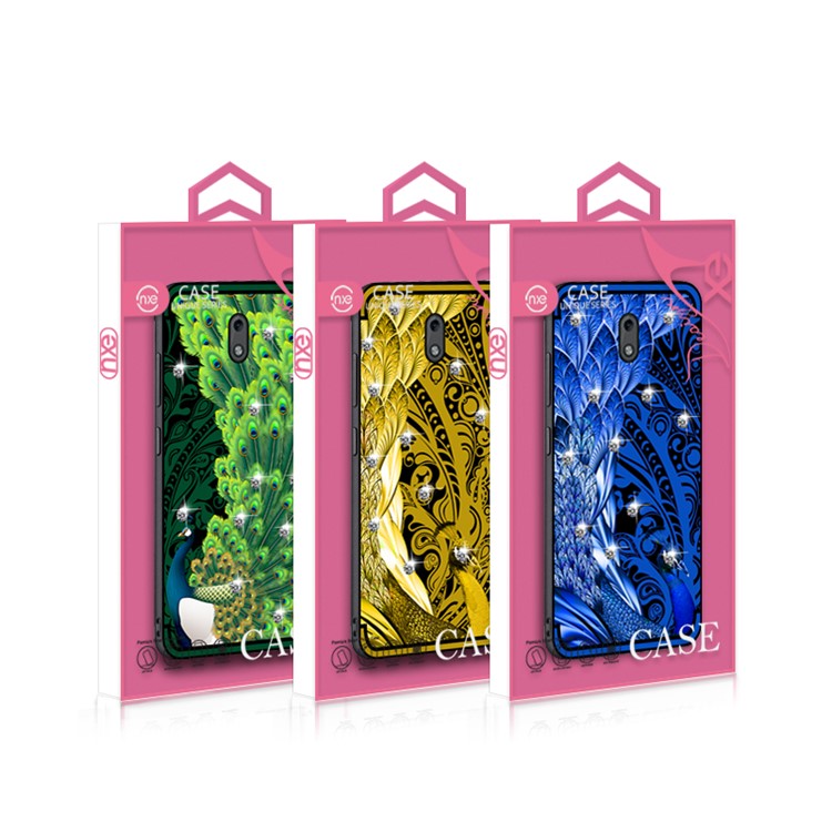 10PCS/Set NXE Unique Series Diamond Peacock TPU Soft Case for Nokia 2 - Blue-6