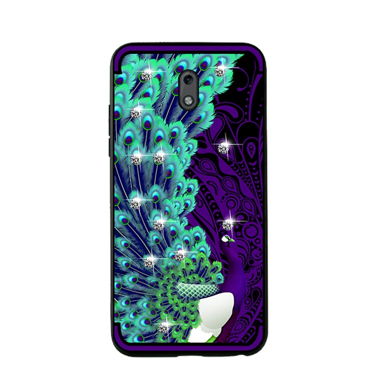 10PCS/Set NXE Unique Series Diamond Peacock TPU Case Shell for Nokia 2 - Purple-2