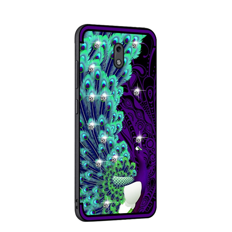 10PCS/Set NXE Unique Series Diamond Peacock TPU Case Shell for Nokia 2 - Purple-3