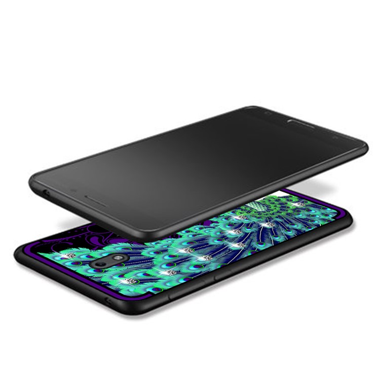 10PCS/Set NXE Unique Series Diamond Peacock TPU Case Shell for Nokia 2 - Purple-4