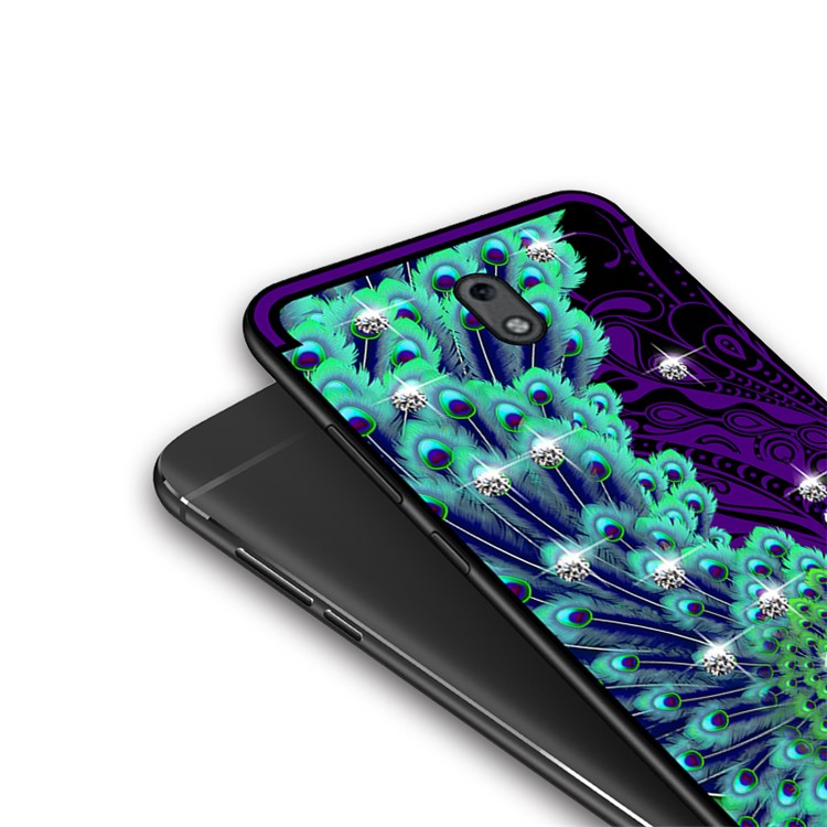 10PCS/Set NXE Unique Series Diamond Peacock TPU Case Shell for Nokia 2 - Purple-5