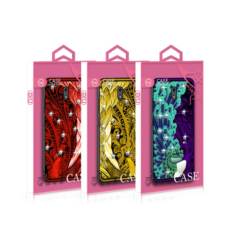 10PCS/Set NXE Unique Series Diamond Peacock TPU Case Shell for Nokia 2 - Purple-6